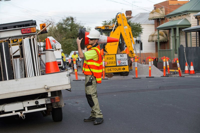 Construction SIte Road Close